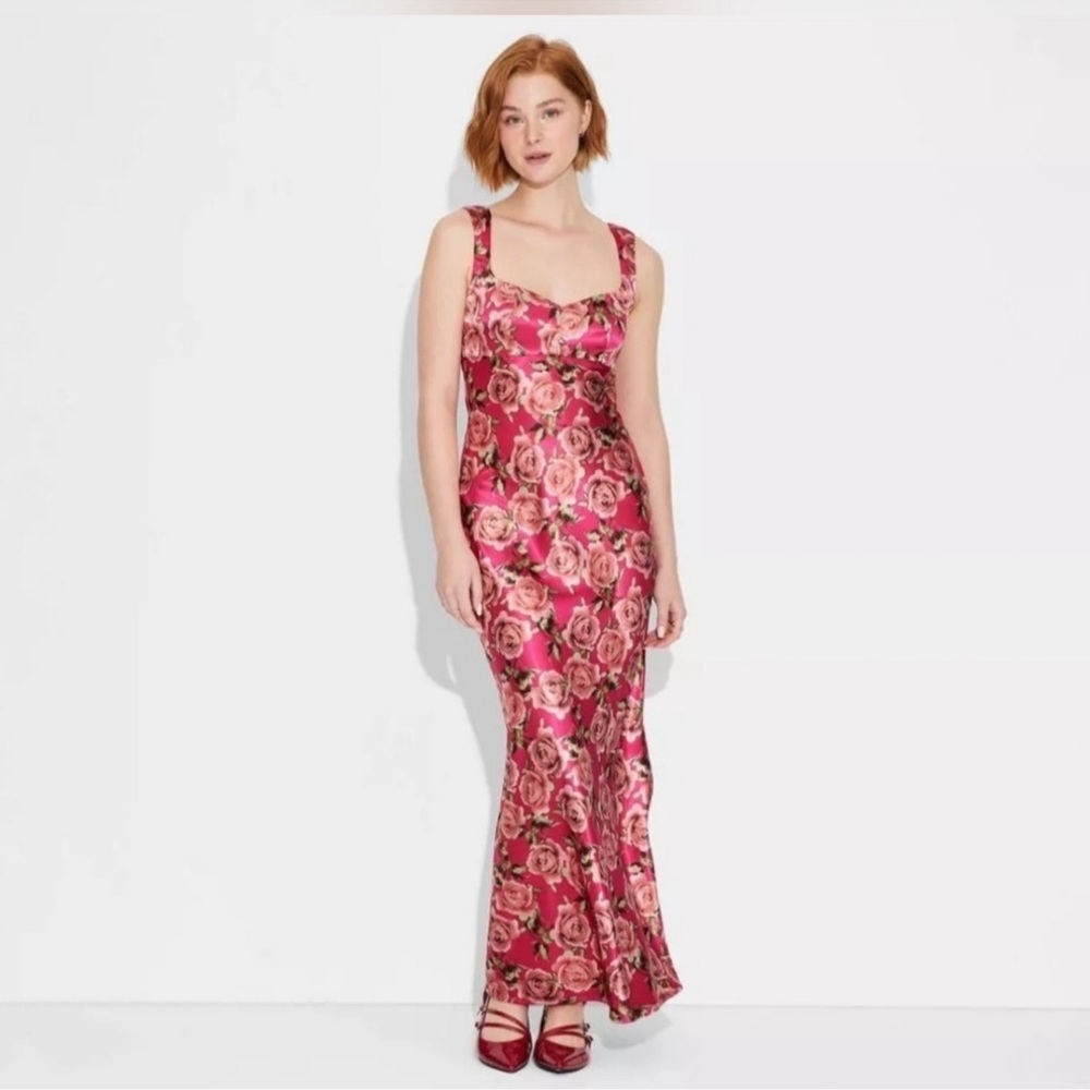 Floral Red Maxi Dress